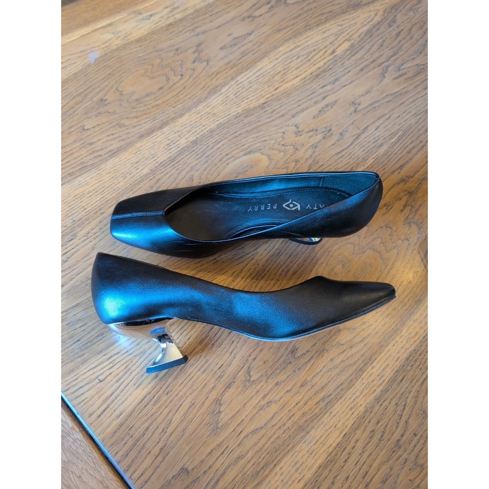 Katy Perry The Laterr Pump Black / Silver Sculpted Heel Slip On Sz 8M EUC - Picture 9 of 9